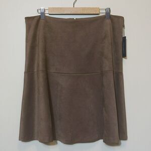 Tommy Hilfiger Soft Faux Suede Skirt Cowgirl Western A-Line Minimalist Classic